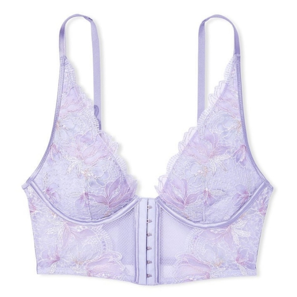 Victoria's Secret Purple Wireless Bra with Textured Design and Wide Straps - Picture 3 of 8